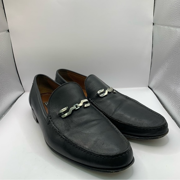 a. testoni Other - A. Testoni Basic Mens Black Pebbled Buckle Leather Loafer Shoes Size 10.5